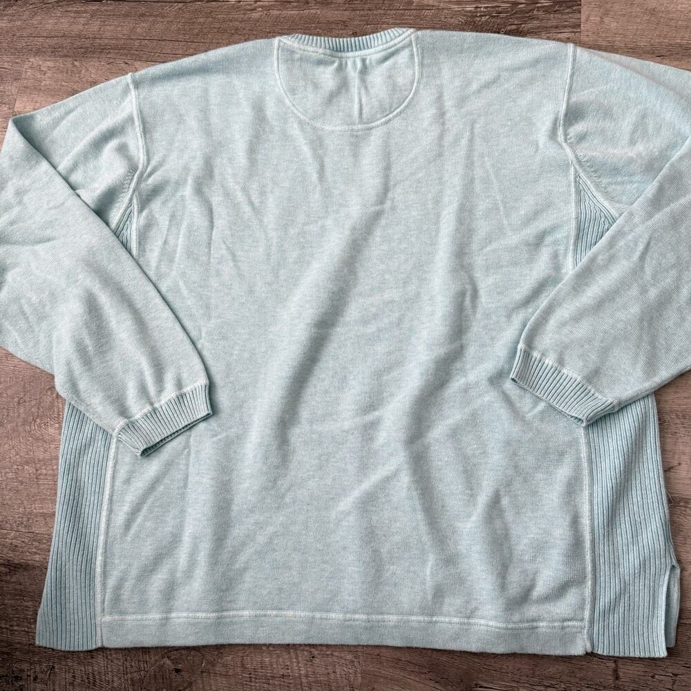 Tommy Bahama Cotton Sweater Mens Large Aqua V-Neck 2 If By Sea Pullover T4391 - Picture 5 of 8